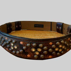 New - BOHO STYLE - Handcrafted 100% Full Grain Leather Belt - Coffee Bean Color